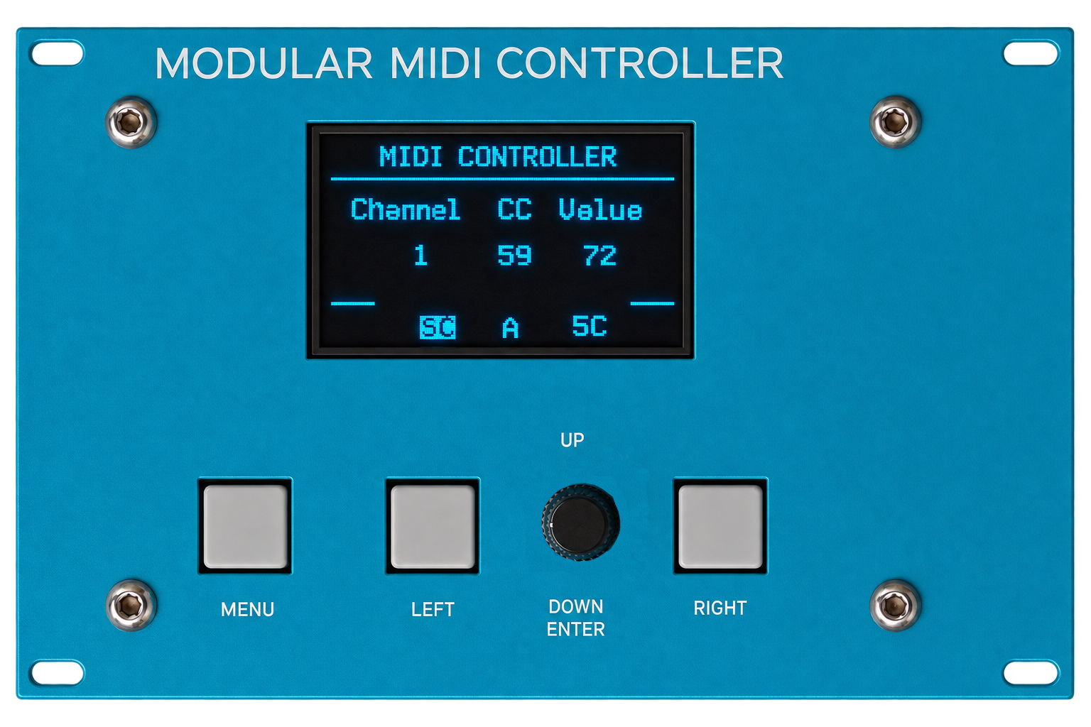 MOMICO central control module with 128 by 64 pixel OLED display